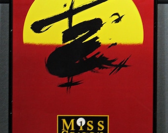 Original 1991 Miss Saigon Broadway Poster, Framed Musical Theatre Wall Art, Vintage Broadway Theatre Poster, The American Dream, Helicopter
