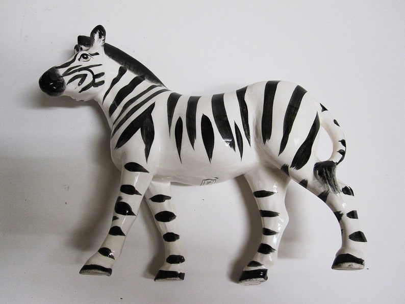 Vintage Ceramic Zebra Figurine Stafford Japan Hand Painted 9 Etsy