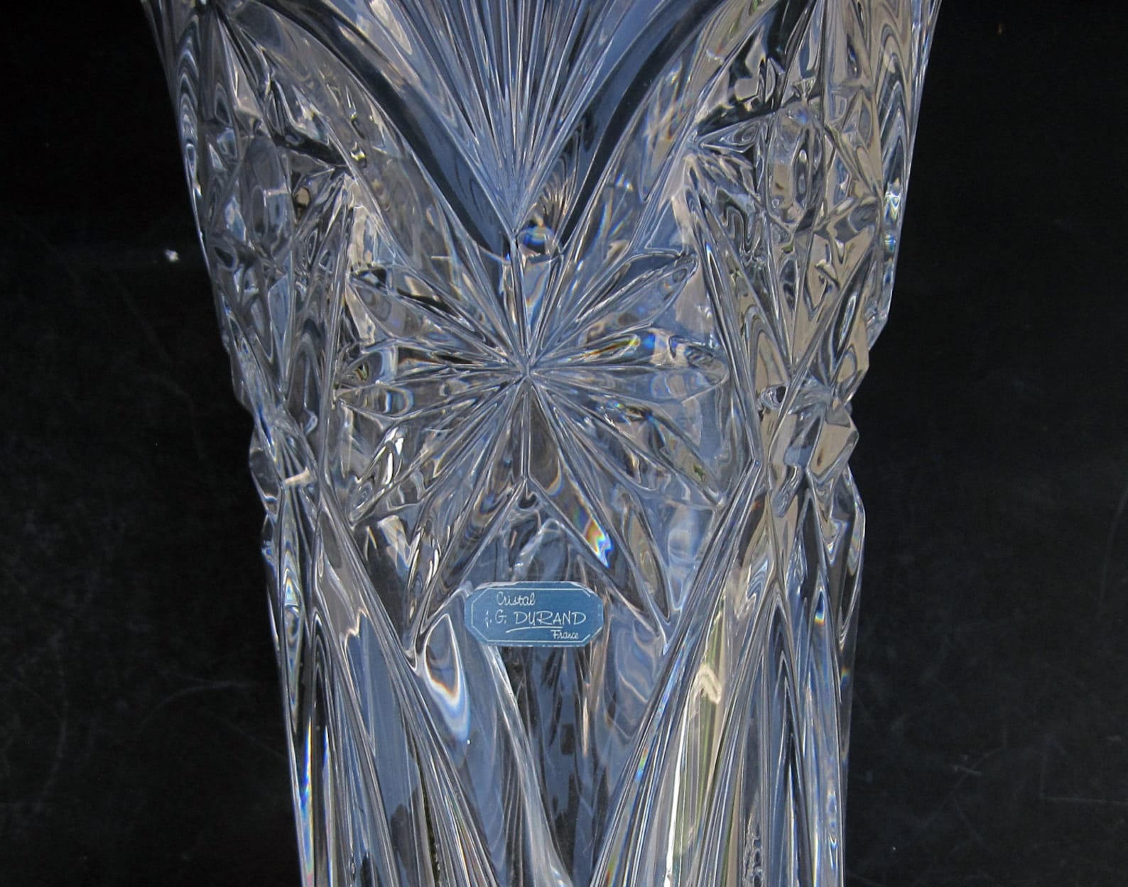 J G Durand Cut Crystal Cristal Flower Vase France 24 Lead Etsy
