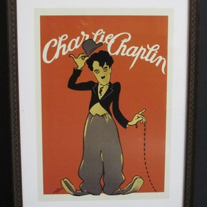Roger Cartier Charlie Chaplin Chaplain Framed Print - Rare Print