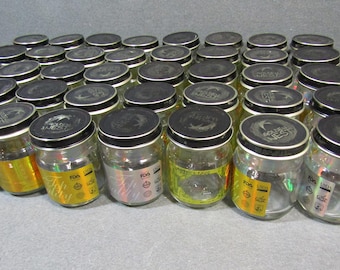 Lot of 36 Empty Golden Nest Soup Jars 4 oz Glass with Lids Clean for Crafts