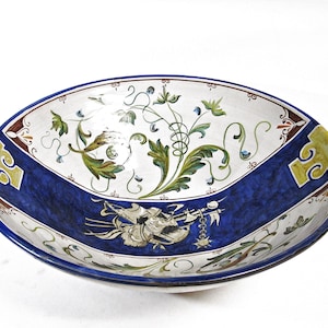 Authentic L&#39;Antica Deruta Italy Pottery Bowl - 17&quot; Diameter, Rare Find