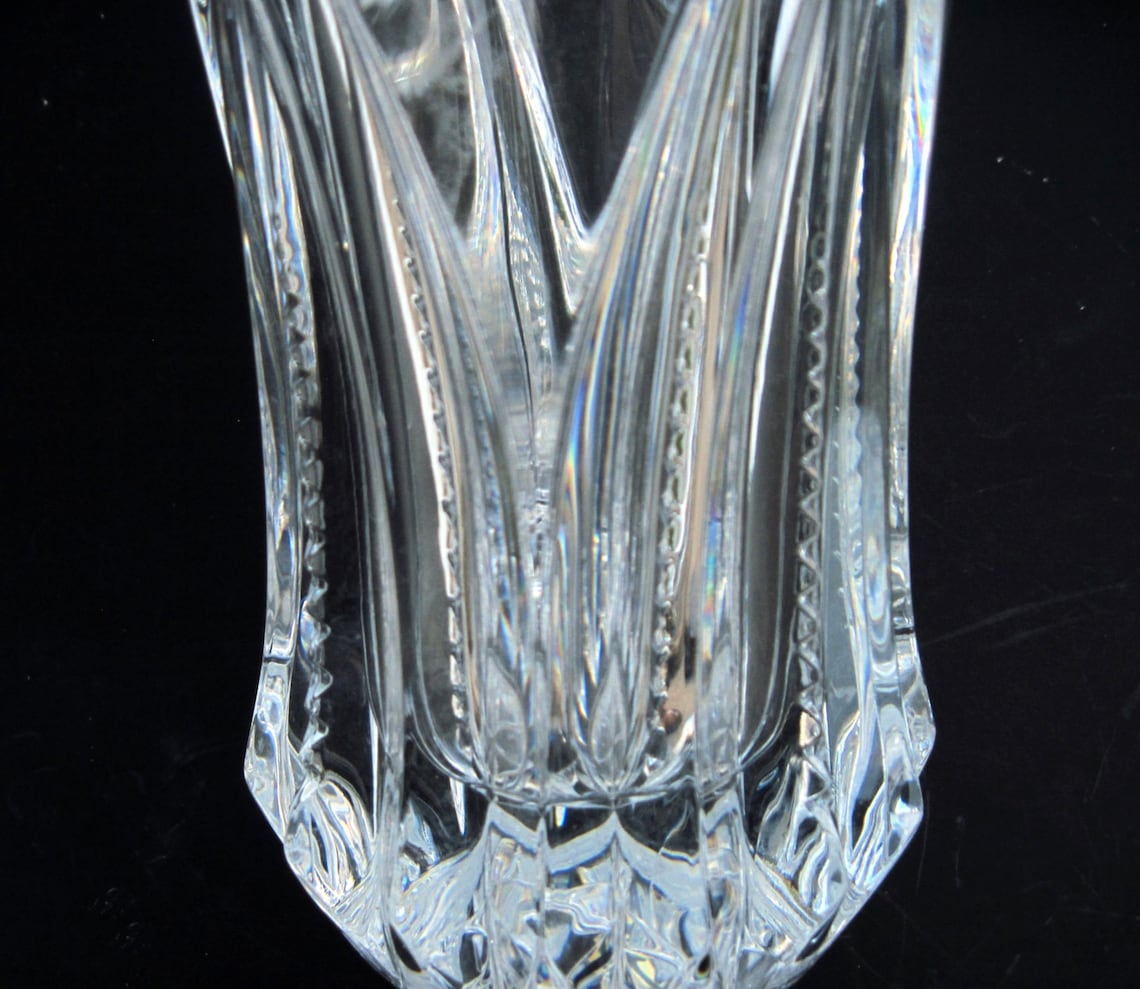 J G Durand Cut Crystal Cristal Flower Vase France 24 Lead Etsy