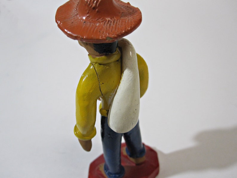 Rare GENIVALDO Brazilian Craftsman Terracotta Clay Traveler Figure Circa 1950