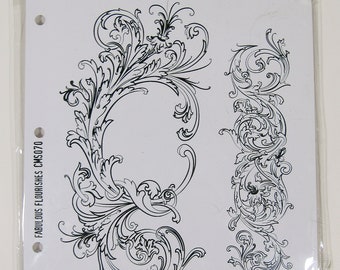 Tim Holtz Stampers Anonymous Cling Mount Stamps: Fabulous Flourishes CMS070