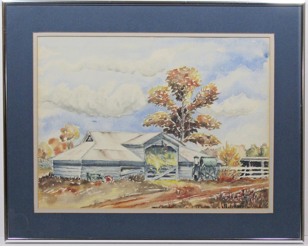 Vintage Watercolor Painting Old Country House/barn by Norman (1963) - Etsy