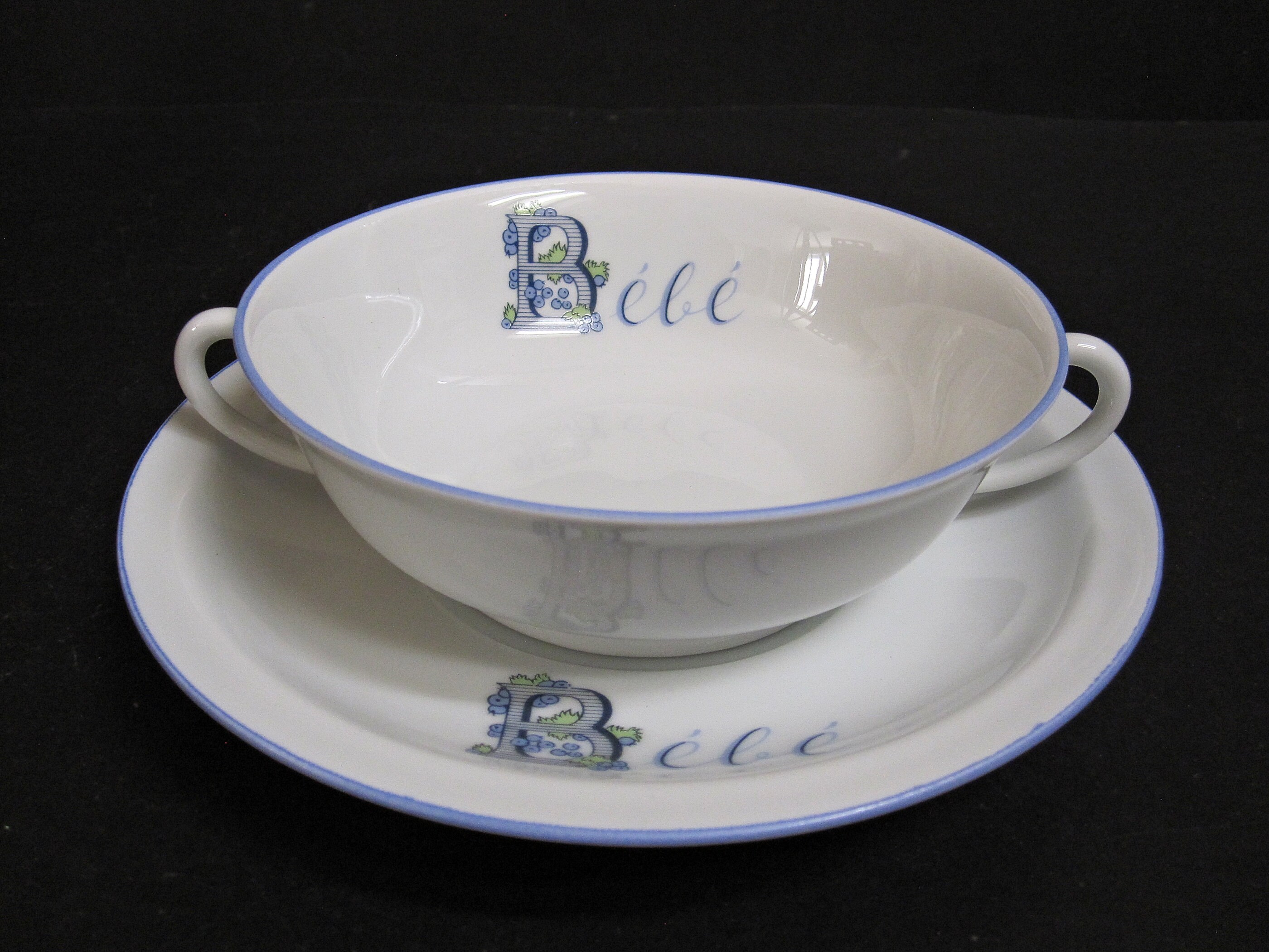 French Lulin Paris Bebe Porcelain Double Handle Tea Coffee Cup Etsy