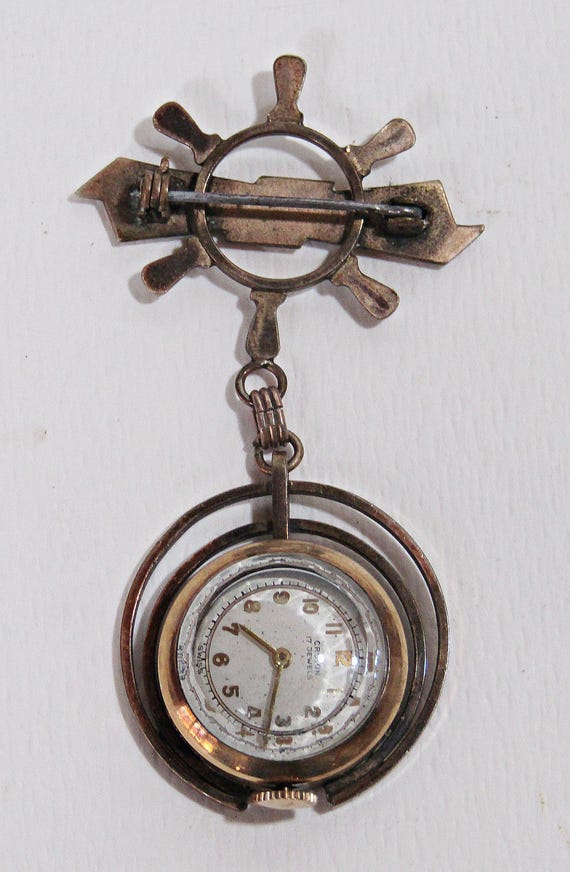 Vintage West 17 Watch Stick Pin 17 Jewel Watch Pin - Etsy main image 2