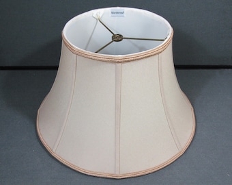 Waterford Lamp Shade, Beige Bell Lampshade, 16 Inch Fabric Shade, Spider Fitter Replacement Shade, Traditional Table Lamp Shade