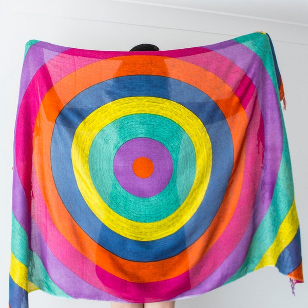 Boho Scarf Bohemian Scarf Colorful Scarf Rainbow Scarf Hippie Scarf Soft Scarf Beach Pareo Bikini Top Beach Towel Multicolor