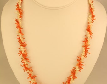 Pink Coral With Fresh Water Pearl Necklace