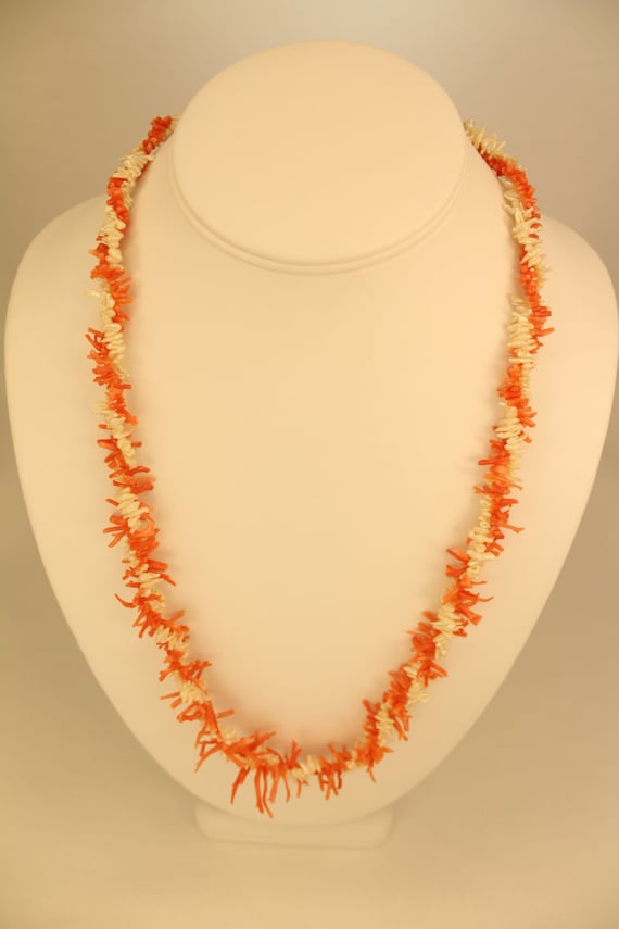 Pink Coral With Fresh Water Pearl Necklace