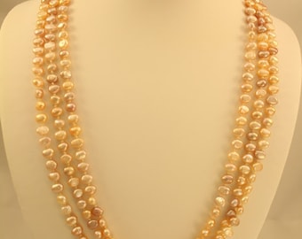 Pink Freshwater Pearl Three Strand Necklace