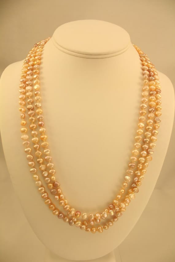 Pink Freshwater Pearl Three Strand Necklace