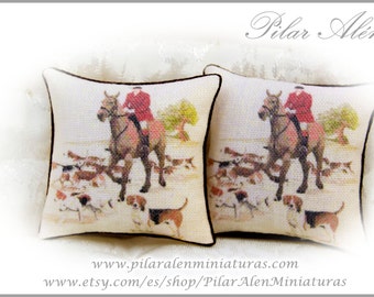 Escala 1//12th Casa De Muñecas Guardería Cojines en rosa animales Bebé Diseño