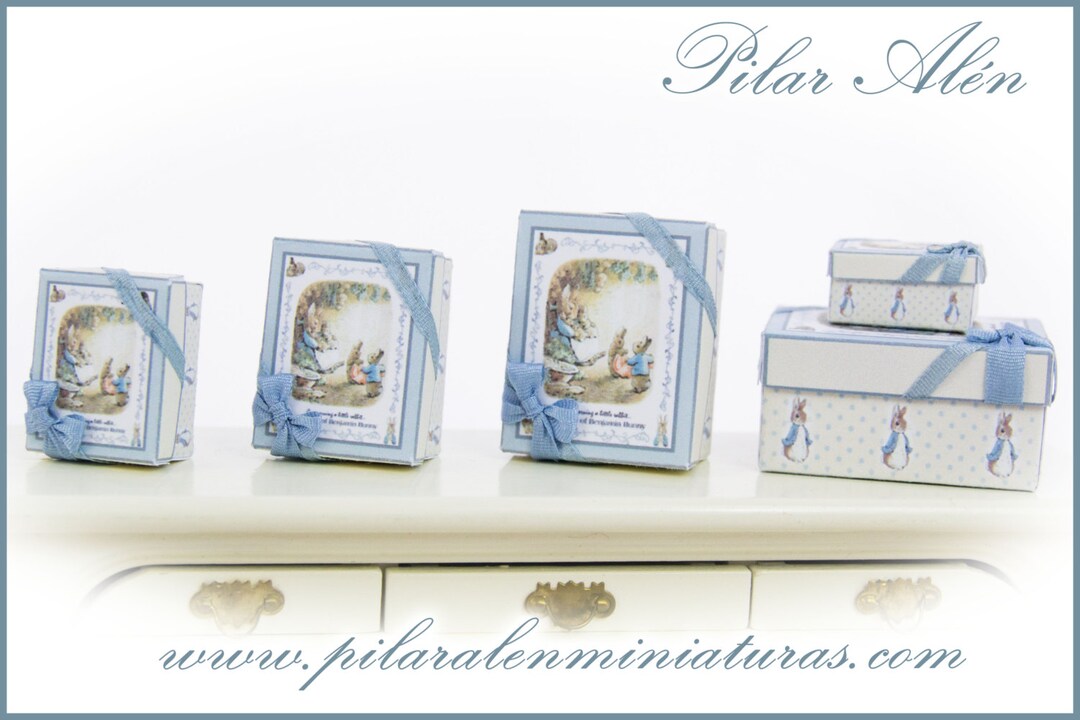 Miniature Peter Rabbit Boxes for Dollhouse, 1:12 Scale Beatrix Potter ...