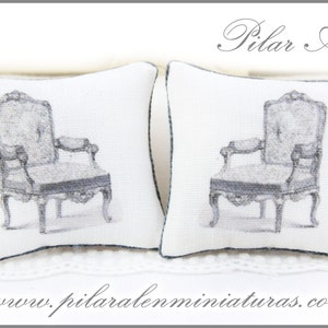Dollhouse french cushion, miniature Paris pillow, shabby chic pillow, for dollhouse, gift for woman, gift for Christmas, mother day gift