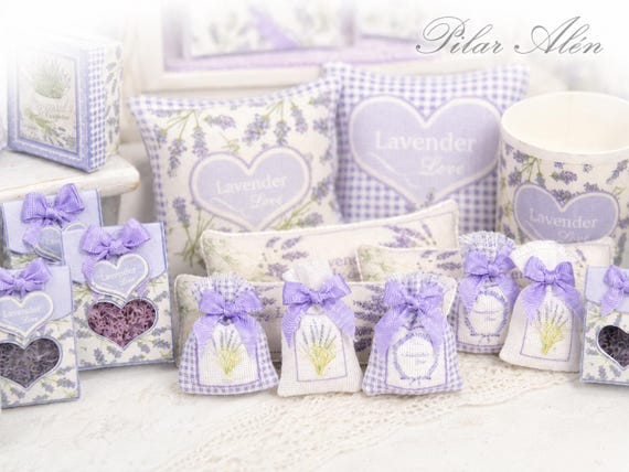 Miniature Lavender Sachets, French Country Dollhouse Decor