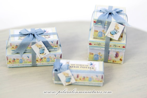 Peter Rabbit Box Set of Boxes Yellow and Blue Color Beatrix | Etsy