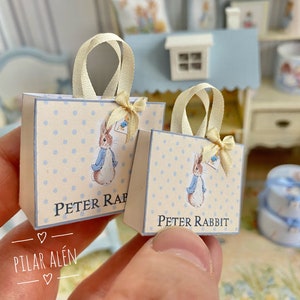 Borse regalo per casa delle bambole, borsa Peter Rabbit, borse per feste di Pasqua, Beatrix Potter, per casa delle bambole, arredamento per la cameretta dei bambini, regalo per donna, regalo per Natale