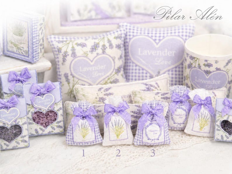 Miniature Lavender Sachets, French Country Dollhouse Decor image 9