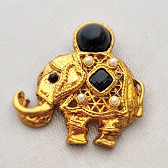 Vintage Golden Elephant Brooch