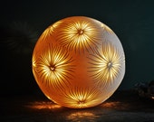 Pierced Fronds Porcelain Sphere Lamp