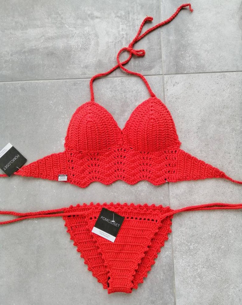 Crochet Bikini Set model Ibiza Cheeky Bottom Select Your | Etsy