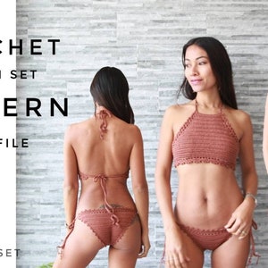 Crochet bikini set, PDF file pattern, S, M, L