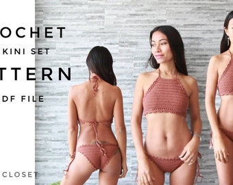 Häkel-Bikini-Set, PDF-Datei Schnittmuster, S, M, L