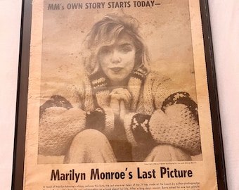 Original Marilyn Monroe newspaper