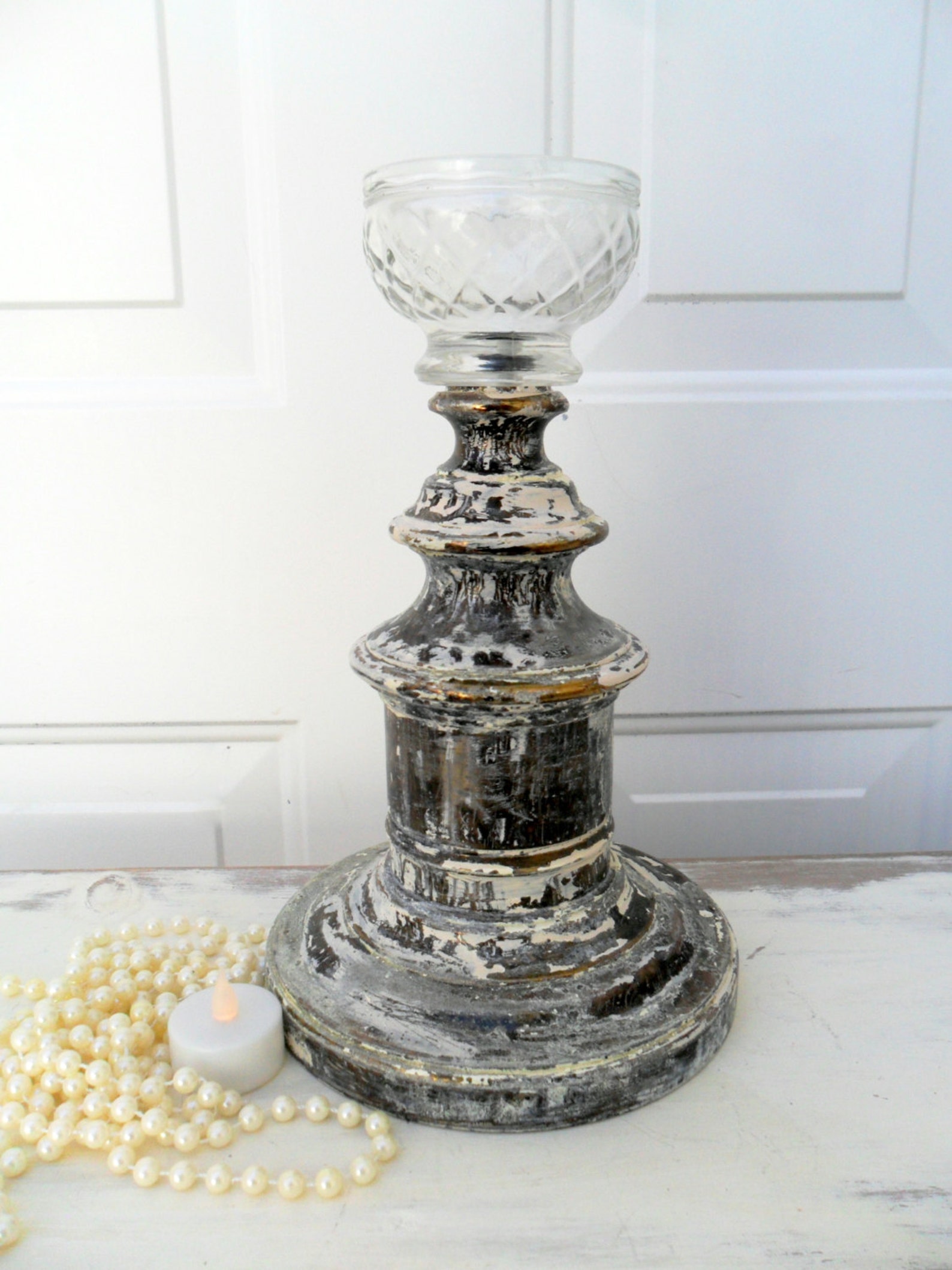 Farmhouse Decor Rustic Chic Candle Holder Vintage Vintage Etsy