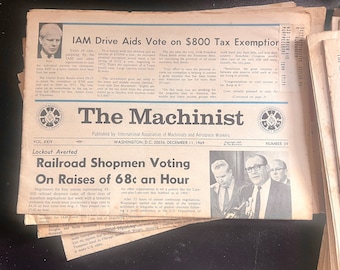 The Machinist original vintage Newspaper lot of 22