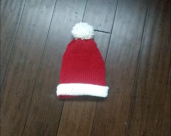 Sombrero de Papá Noel - Sombrero de Papá Noel Rojo y Blanco de Ganchillo - Bebé Recién Nacido Niño Niño Niño Adulto - Sombrero de Navidad de Santa - Niña Niño Mujeres Hombres