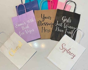 Personalized Gift Bags, Birthday Bag, Showers, Wedding Bags, Bridesmaid Gift, Bachelorette Bags. Gift Bags, Party, Thank you, Baby shower