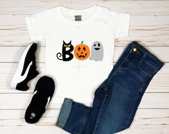 Halloween Boo Shirt, Halloween Ghost Shirt, Halloween girl T-Shirt, Kids Halloween Shirt, Spider Halloween Shirt, Toddler Halloween Shirt