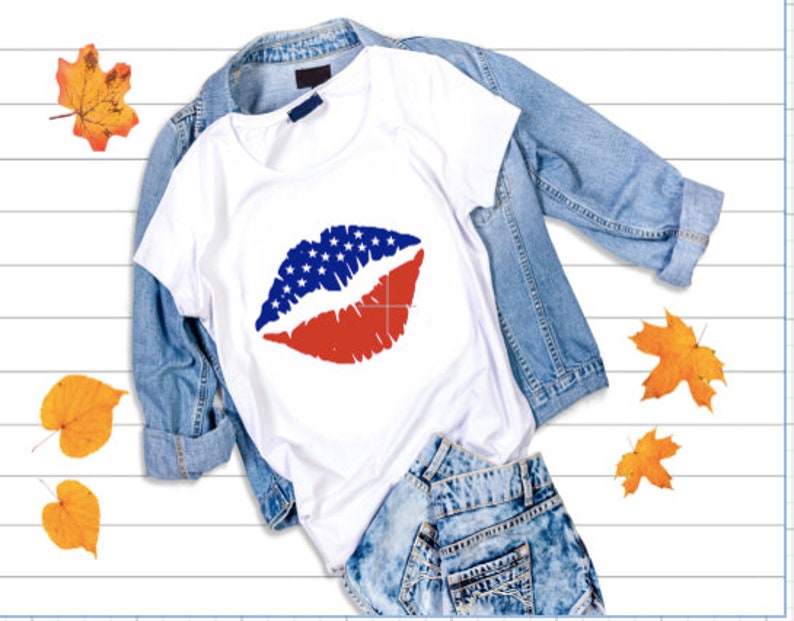 Women American lips 4th of july S,M,L,XL,XXL,XXXLpersonalized gift independence tshirt for women graphic teesready to ship