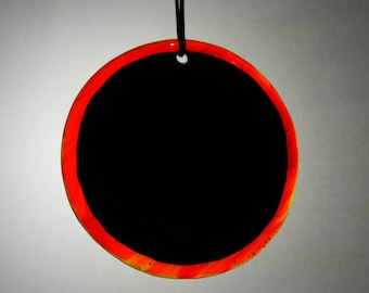 Solar Eclipse Ornament, Handmade Fused Glass Great North American Total Solar Eclipse Memento, Year-Round or Christmas Holiday Decoration