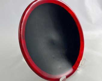 Plato de eclipse solar de vidrio fundido hecho a mano, anillo de fuego rojo, personalizado