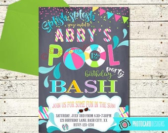 pool party invitation end of summer party pool party bash etsy