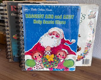 Raggedy Ann & Andy Help Santa Claus Little Golden Book Storybook Gift Planner Journal