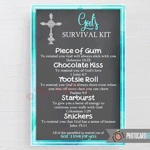GODs SURVIVAL Kit Tag, Church Tag, Survival Kit Printable, Christian Survival Kit, Prayer Survival Kit, PDF Printable, Instant Download