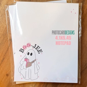 Boo-Jee Halloween Notepad, Halloween Notepad, Ghost Notepad, Boojee Ghost Notepad, Tear off Notepad, 4.2x5.45 Notepad, Hey Boo Notepad