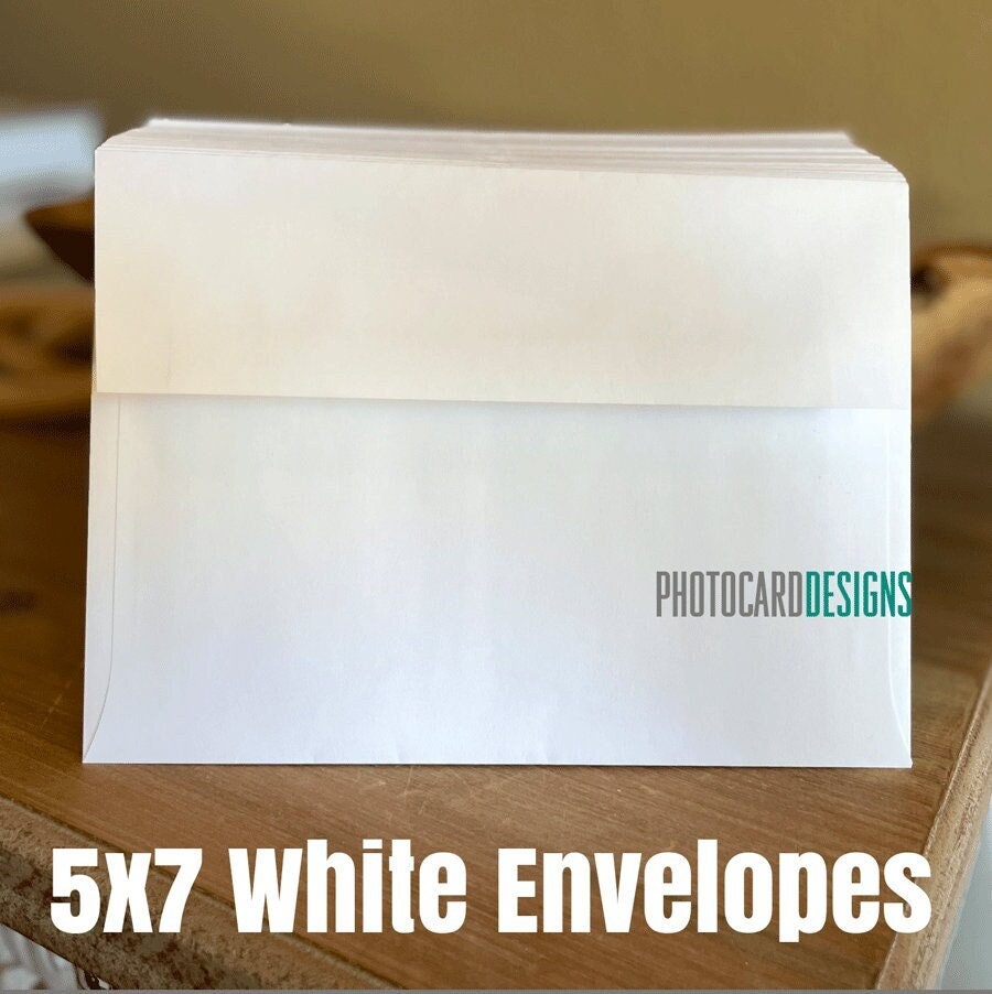 25 A-7 5x7 Smooth White Envelopes 