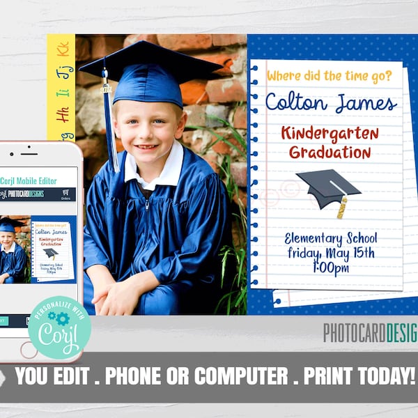 Preschool Graduation Announcement Template Etsy Preschool Graduation Announcement Template Etsy