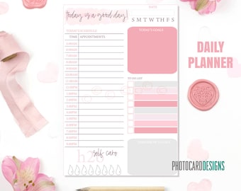 Daily Planner Notepad, Teacher Daily Planner, Business Daily Planner, Tear off Notepad, Cleaning Planner, To Do List, 5.5x8.5 Notepad