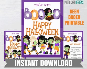 Kit imprimible de Halloween "Boo" para Halloween (Descarga digital)