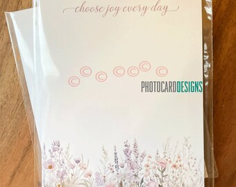 Bloc de notas con diseño floral, Elige la alegría cada día, Regalo para profesores, Páginas de 4,25 x 5,5 pulgadas