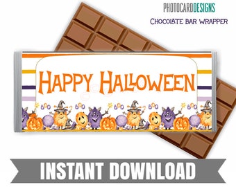 Envoltorio para barra de chocolate de Halloween, envoltorio para caramelos de Halloween, envoltorio para barra de chocolate para profesores, regalo de Halloween para amigos, regalo de Halloween para compañeros de trabajo