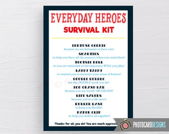 Everyday Heroes SURVIVAL Kit Tag, Nurse Survival Kit, Doctor, First Responders, Health Care Workers, Instant Download PDF Printable